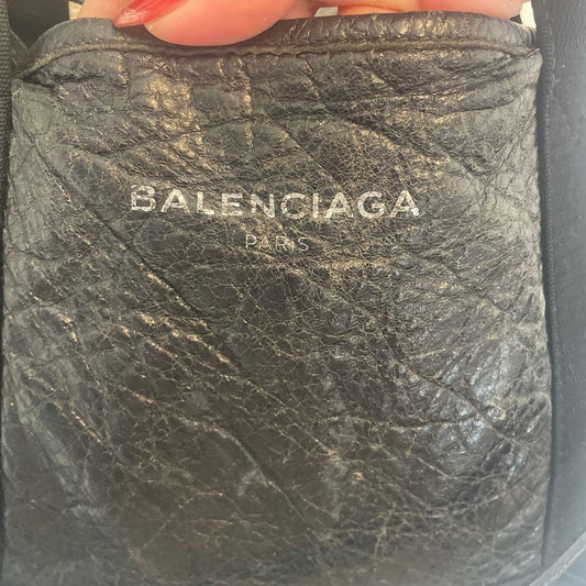 BALENCIAGA Black Leather Handbag Gabas XS #QYAJB5