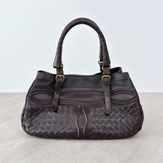 BOTTEGA VENETA handbag, Intrecciato, dark brown #QY2SKD