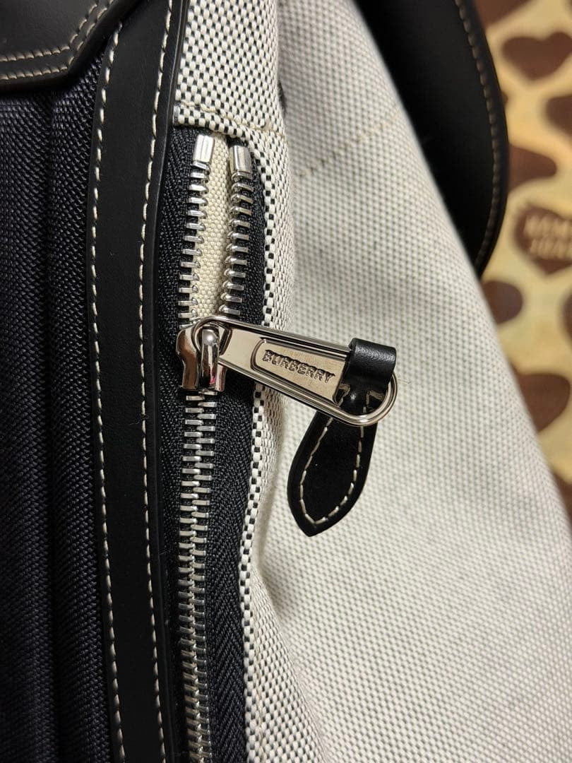 BURBERRY Horseferry Print Pocket Backpack Canvas Grey #QYJXSE