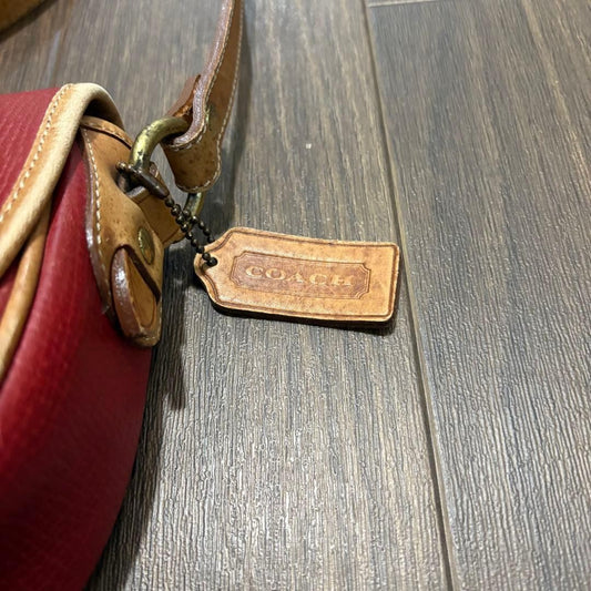 COACH Old Coach Leather Shoulder Bag, Red #QY2LIM