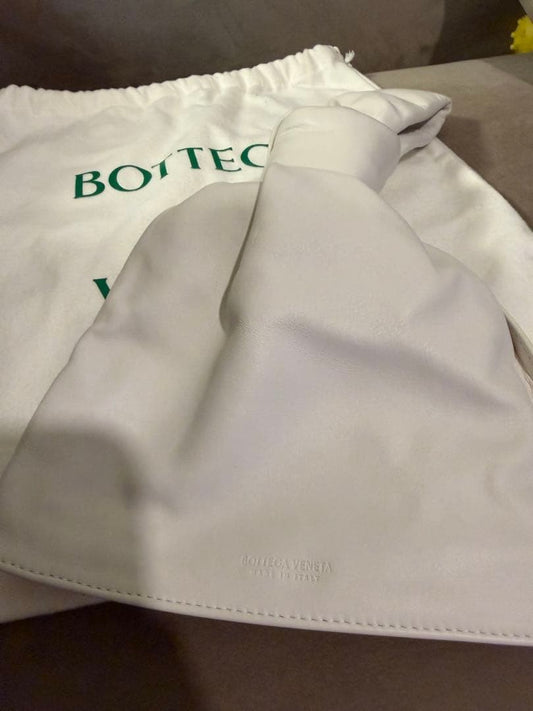 Bottega Veneta White Leather Handbag Dustbag Pre-Owned Once #QYDALT