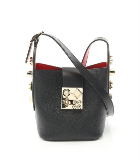 CHRISTIAN LOUBOUTIN 2-way Shoulder Bag CARASKY, Black, Leather #QY4I3R