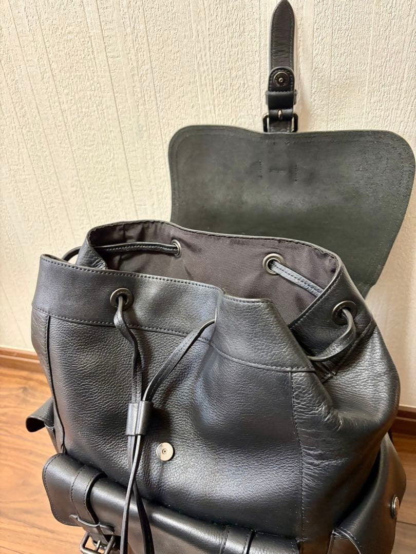 COACH Black High Genuine Leather Backpack #QYINQQ
