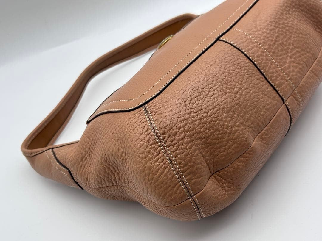 Y2KCOACH Leather One-Shoulder Bag, Beige #QY42WS