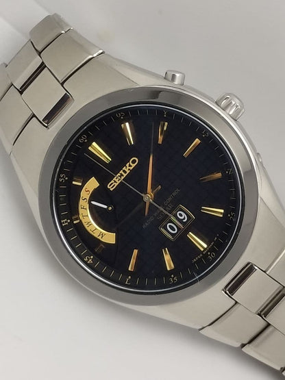 Seiko Spirit Radio Solar Big Calendar Day Date Day of the Week Titanium #PGCNXN