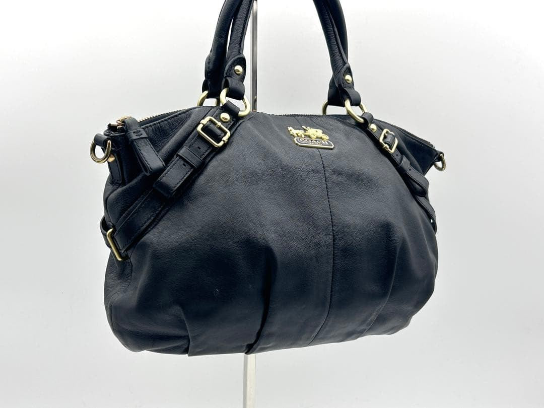 Y2K Coach Black Leather Handbag Mini Boston #QY1XRE