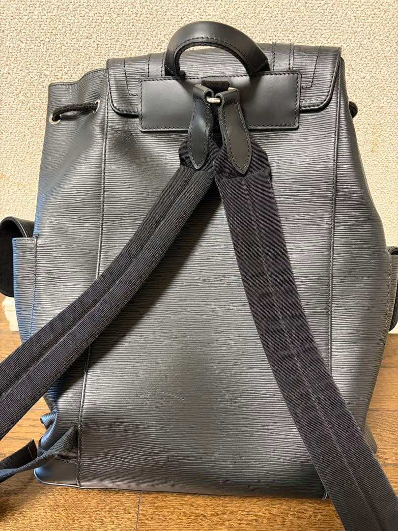 LOUIS VUITTON Christopher PM Epi Leather Backpack Black #QY30PQ