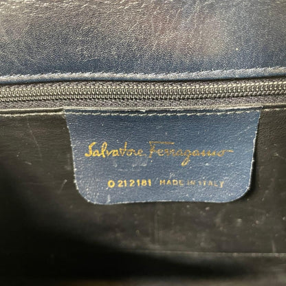 FERRAGAMO 2603-165 Ferragamo 2-Way Handbag, Navy, Gancini #QYGQPA