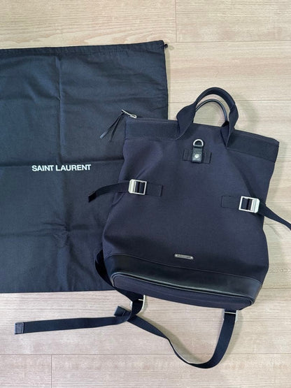 SAINT LAURENT PARIS 2Way Backpack Black Leather Dust Bag #QY9VEK