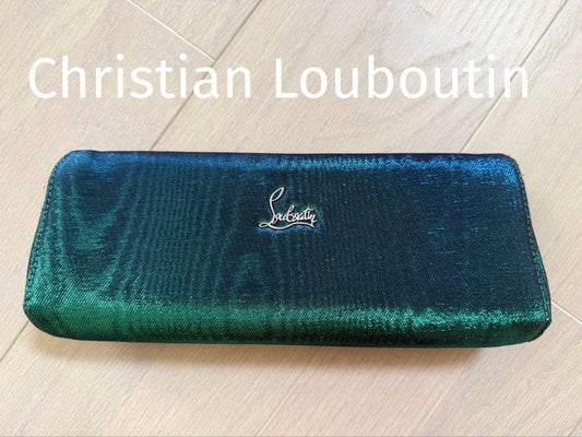 CHRISTIAN LOUBOUTIN Clutch Bag Party Bag Glitter Green #QYESGX
