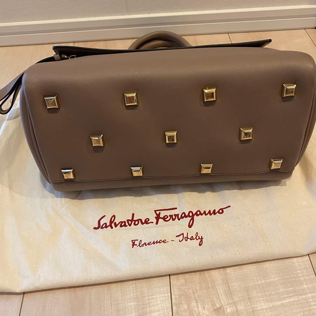 Salvatore Ferragamo Studio Gray Pouch #QYIA68