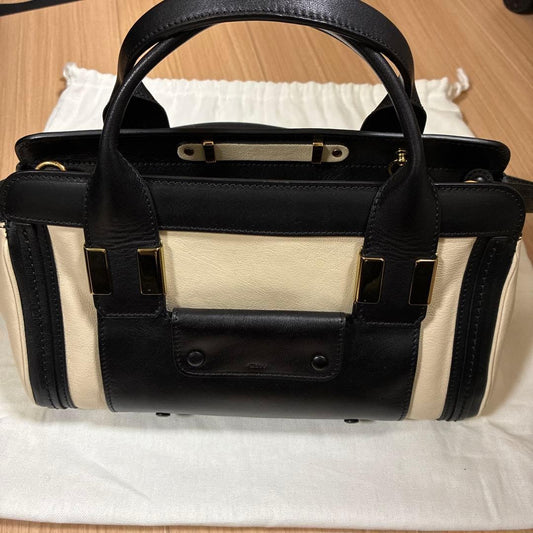 CHLO? Alice Leather Handbag Black Women #QYEL2F