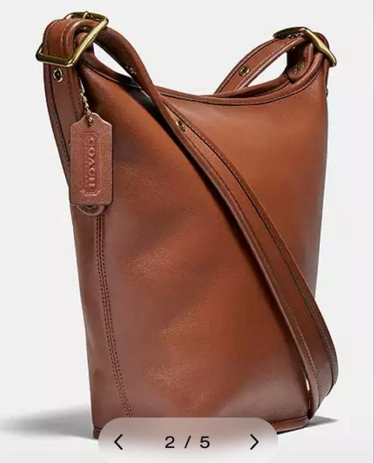 COACH Duffle Bag, Glove Tanned Leather, Old Coach Bucket Style #QYGQ80