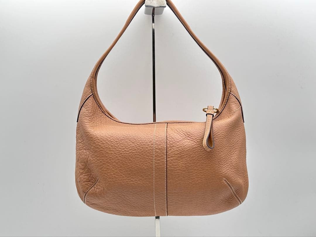 Y2KCOACH Leather One-Shoulder Bag, Beige #QY42WS