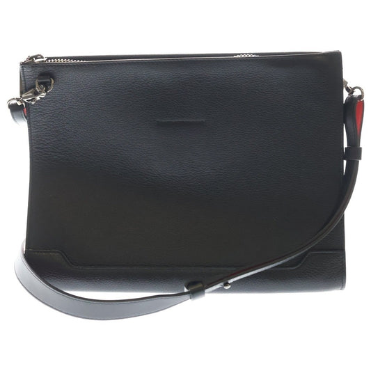 CHRISTIAN LOUBOUTIN Sky Pouch Studded Calf Leather Shoulder Bag, Black #QYJXMH