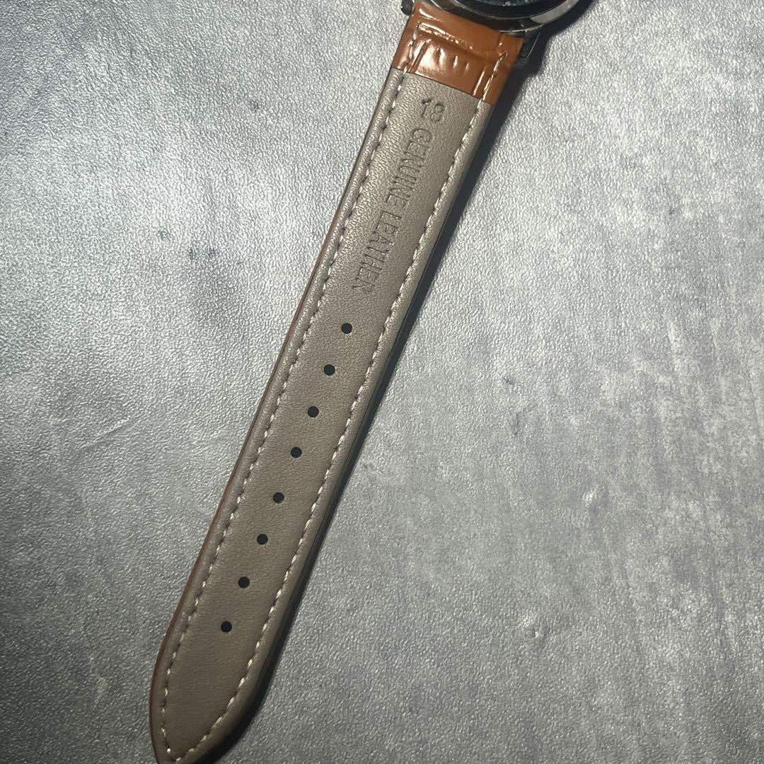 Leather strap SAAD onyx dial Roman numeral watch Indian #PFJ2VL