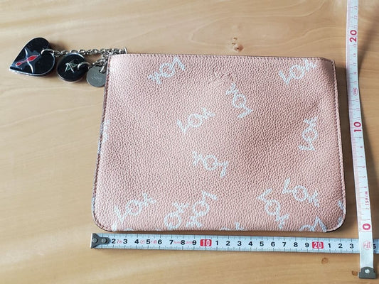 Christian Louboutin Genuine Leather LOVE Pink Pouch Bag #QY3020