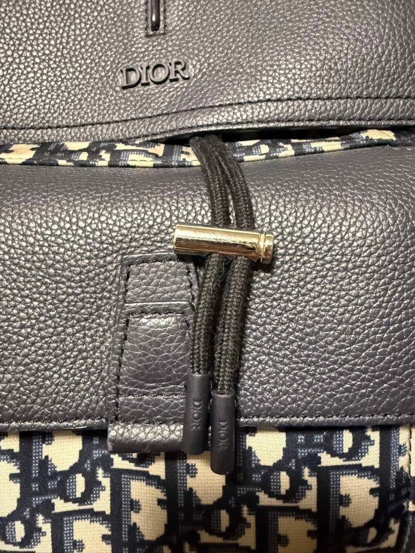 DIOR Motion Backpack Leather Canvas Navy #QYHSLM