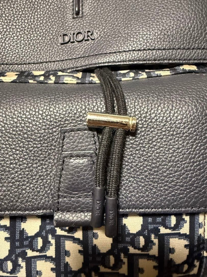 DIOR Motion Backpack Leather Canvas Navy #QYHSLM