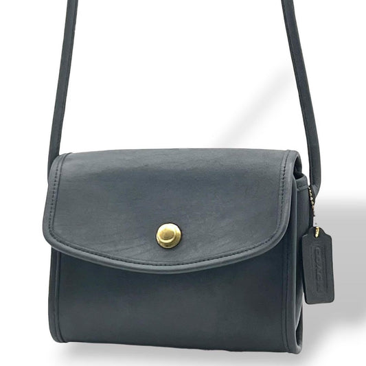 COACH Old Coach Leather Shoulder Bag, Gray #QY30IQ