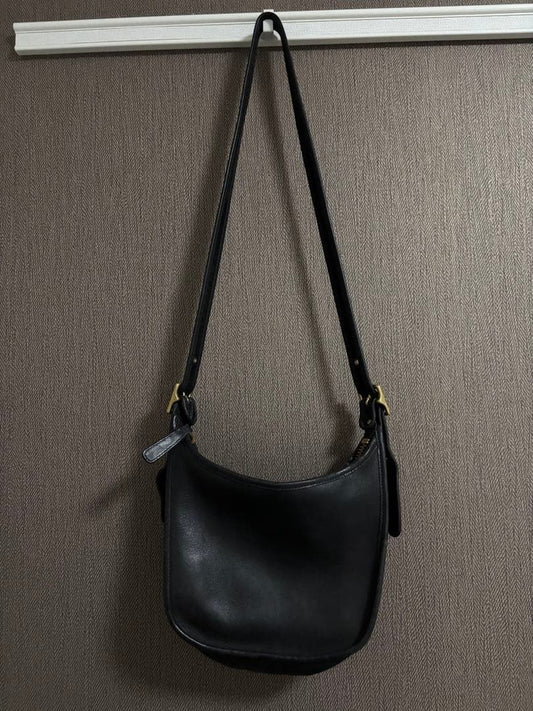 COACH Leather Shoulder Bag, Black #QYKSTK