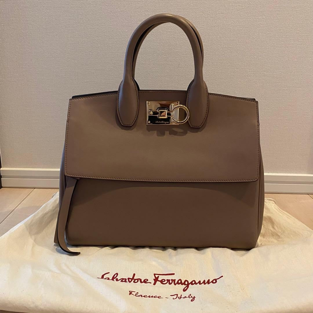 Salvatore Ferragamo Studio Gray Pouch #QYIA68