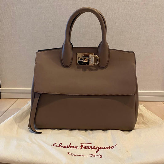 Salvatore Ferragamo Studio Gray Pouch #QYIA68
