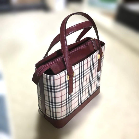 BURBERRY Checkered Bordeaux Handbag #QY5DAB