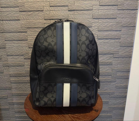 COACH Backpack Black Leather Pre-Owned #QY9NCS