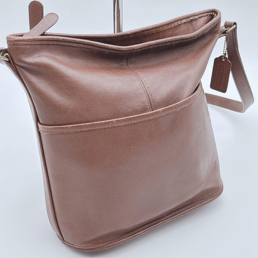 COACH Old Coach Leather Shoulder Bag, Dark Brown, 0503-235 #QY1APQ