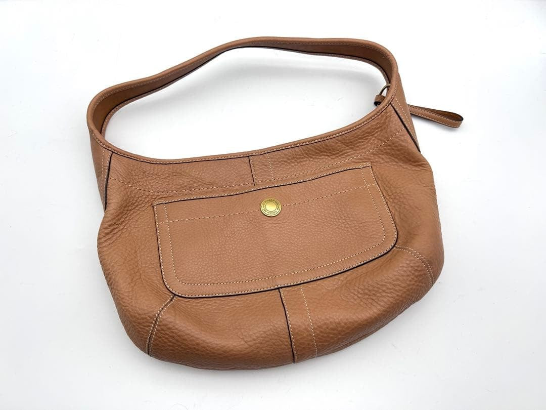 Y2KCOACH Leather One-Shoulder Bag, Beige #QY42WS