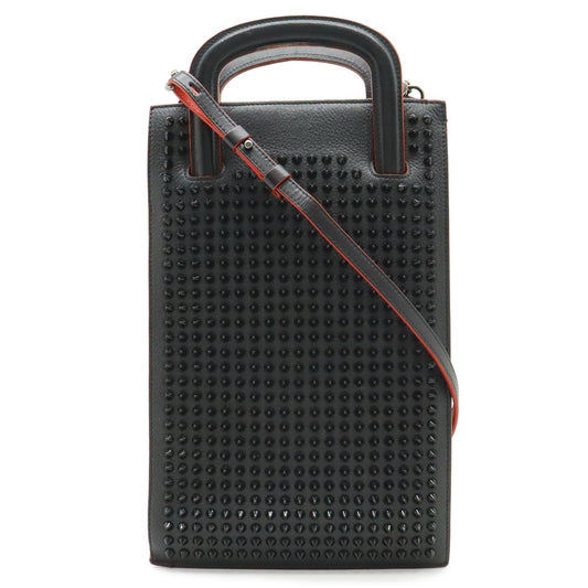 Christian Louboutin TRIC TRAC Small Handbag 3-Way Shoulder Bag Black Red #QYF7V0
