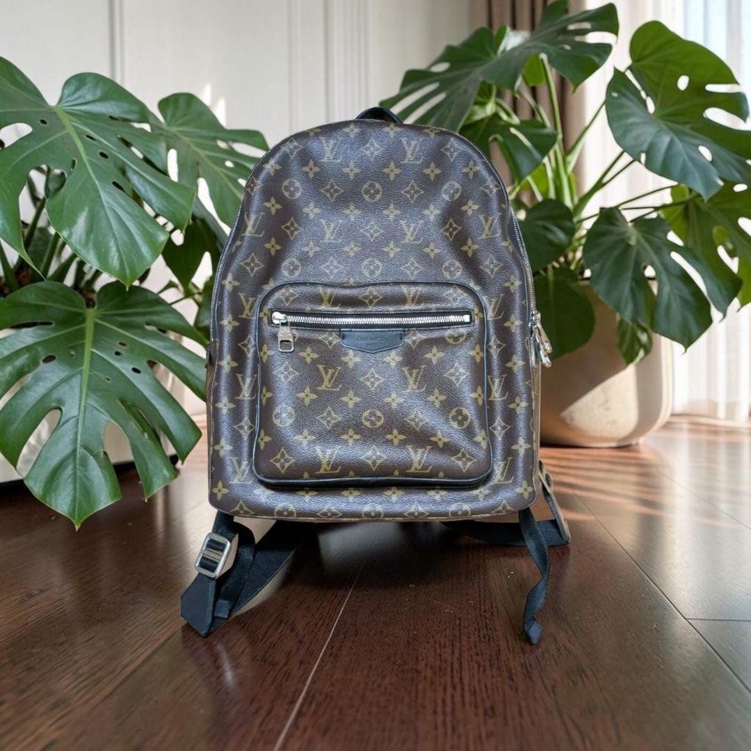 LOUIS VUITTON Josh Backpack Monogram Macassar Black Brown #QYJXR2