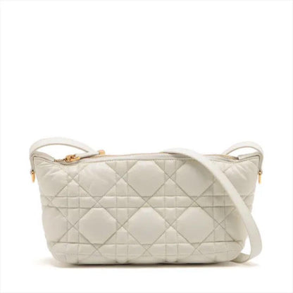 Dior Nomad Pouch Cannage Shoulder Bag for Women, White #QYBF3Y