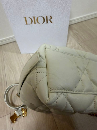 Dior Nomad Pouch Cannage Shoulder Bag for Women, White #QYBF3Y