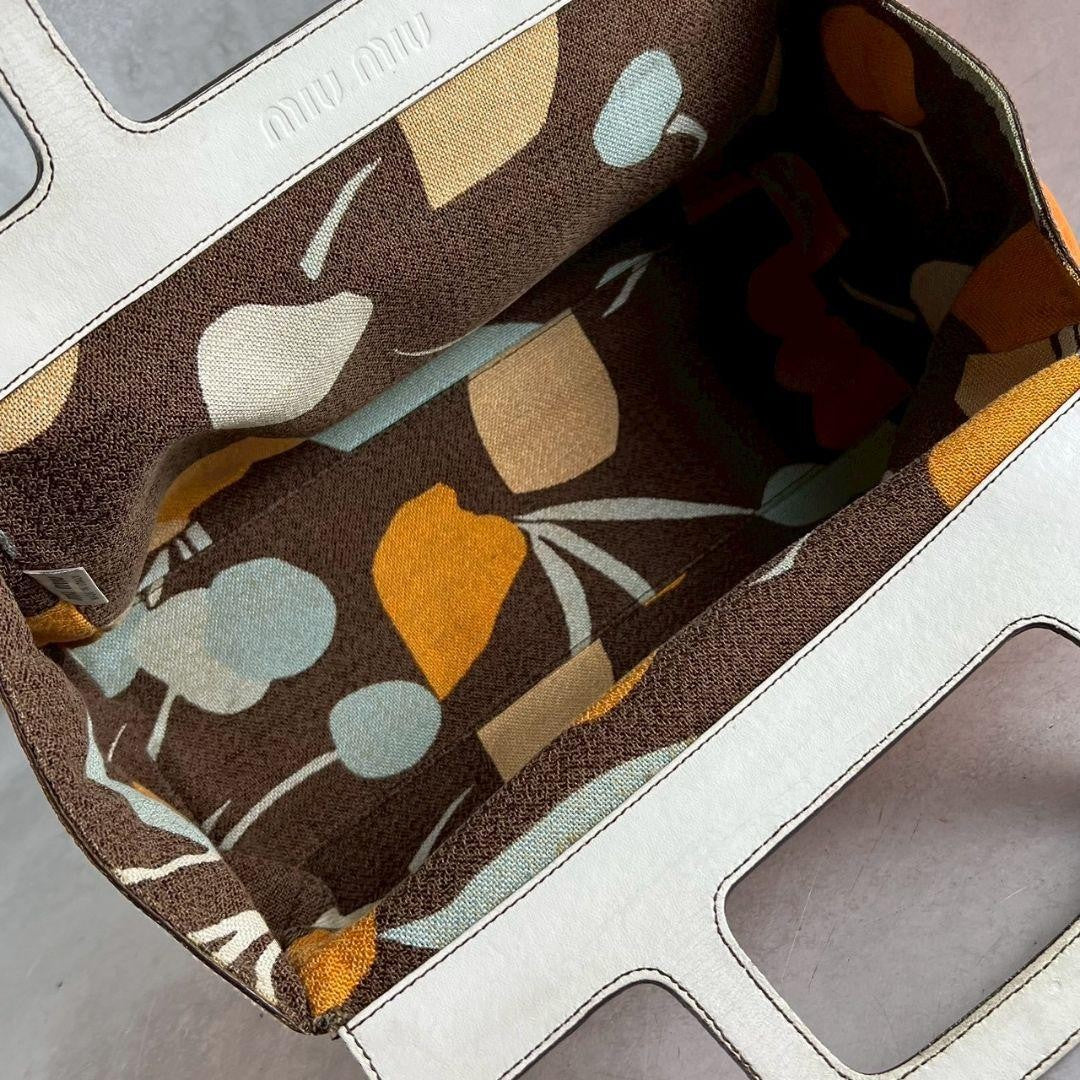 Y2K archive Miu Miu handbag, leather, orange #QYC0FM