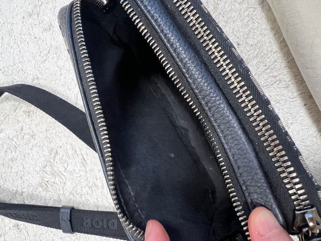 DIOR Oblique Jacquard Zip Pouch Black #QYJI9C