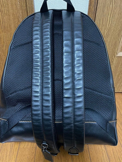 COACH Men's Leather Backpack with Patch, Black #QYBSZM