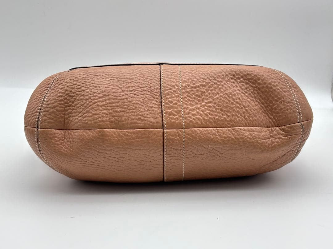 Y2KCOACH Leather One-Shoulder Bag, Beige #QY42WS