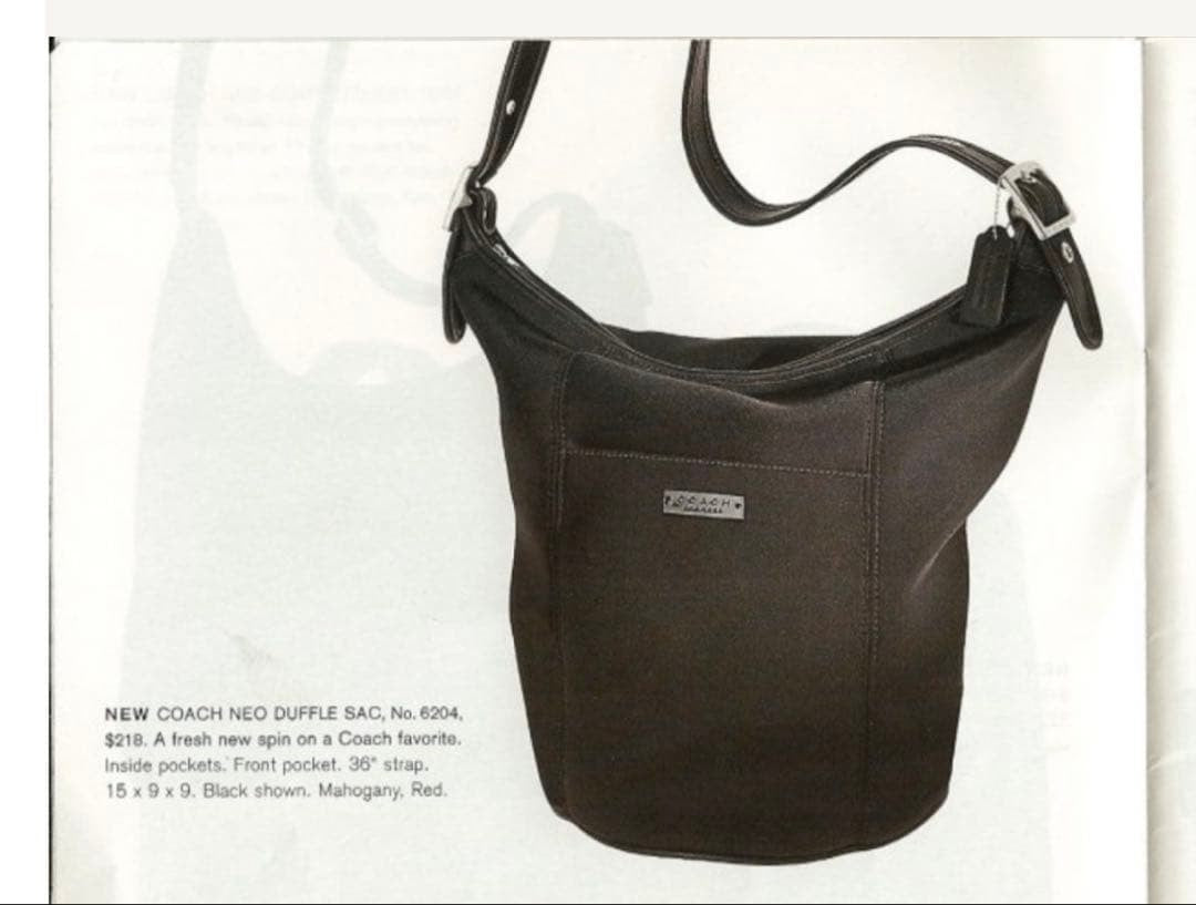 Vintage COACH 6204 Neo Duffle Sac Bucket Bag 1998 Leather #QYJQEF