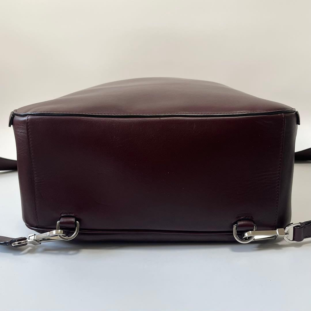 VALEXTRA My Logo Backpack Leather Bordeaux Burgundy Men #QY3G0E
