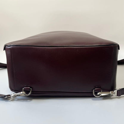 VALEXTRA My Logo Backpack Leather Bordeaux Burgundy Men #QY3G0E