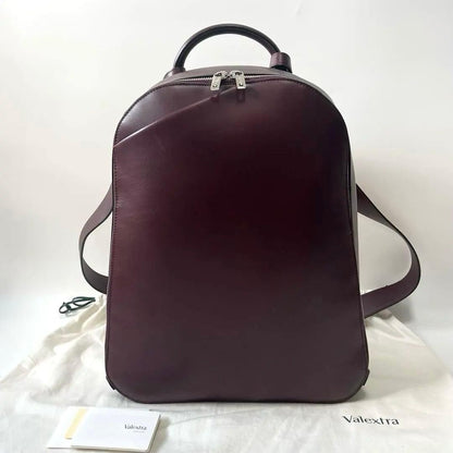 VALEXTRA My Logo Backpack Leather Bordeaux Burgundy Men #QY3G0E