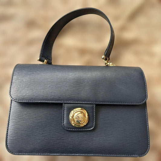 Chloé Navy Leather Chain Handbag 2-Way Shoulder Bag #QYB7BE
