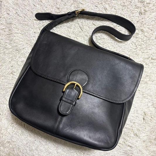 COACH Old Coach Shoulder Bag, Black Flap #QYGQFY