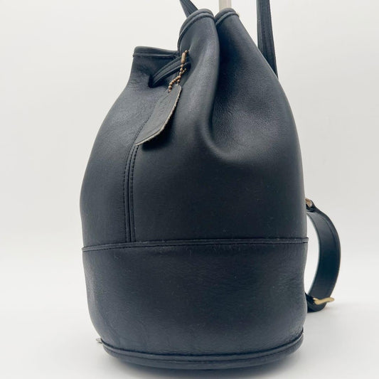 COACH Shoulder Bag, Drawstring, Leather, 9984, Black #QYF83G