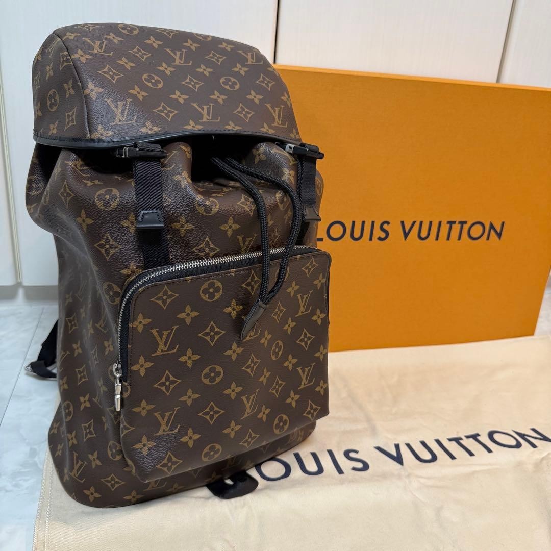 LOUIS VUITTON Zack Backpack M43422 Monogram Macassar Brown #QYDITZ