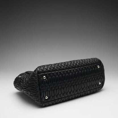 MIU MIU Matelass? handbag, black leather Women #QY1QWJ