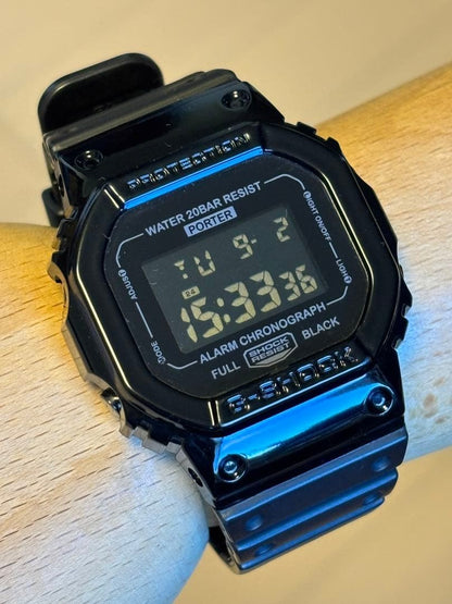 G-SHOCK x PORTER DW-5600VT Speed Black Ltd 1000 Reverse LCD #QY2DXX