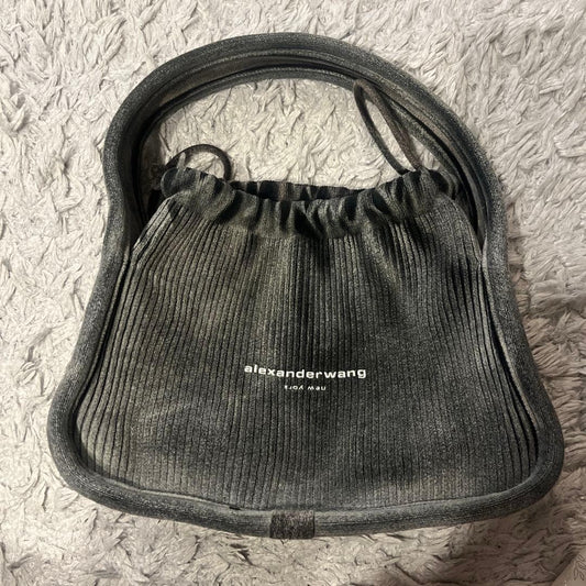 Alexander Wang RYAN Grey Leather Handbag Compact W25 H10 D8 #QYB76M